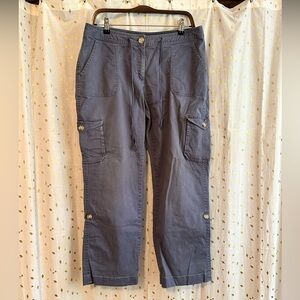 LL Bean Cotton Wide-Leg Navy Cargos